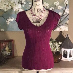 Burgundy Knit Top Apostrophe brand.